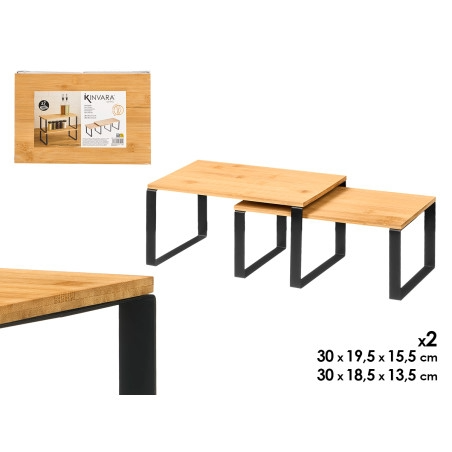 Bamboo Shelves wLegs 2pc Set