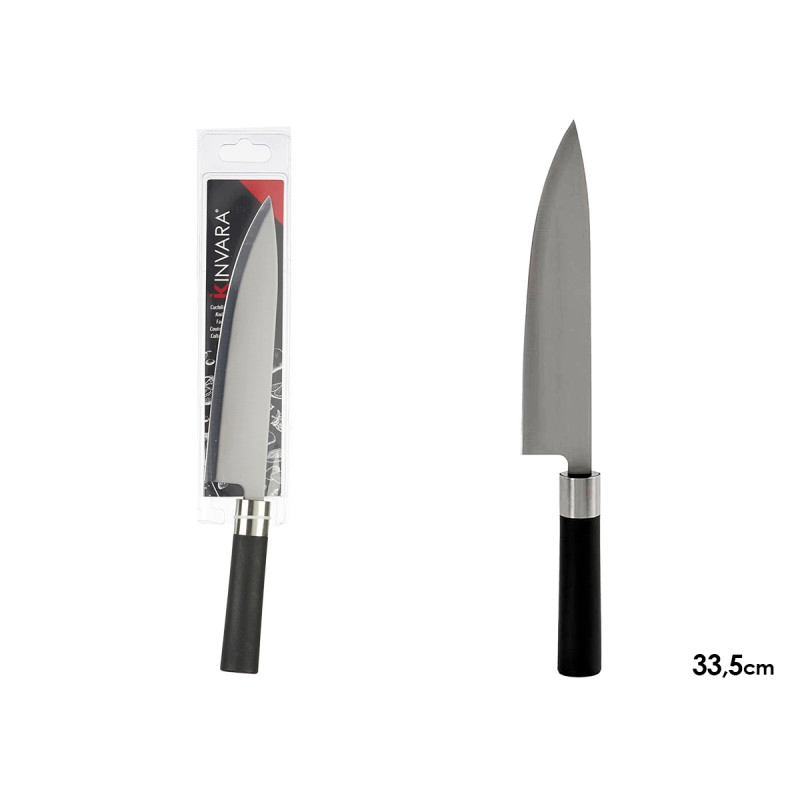 Chef Knife Stainless Steel Black Grip
