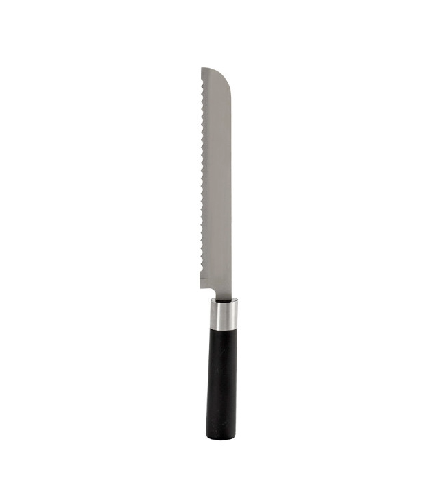 Bread Knife Stainless Steel wBlack Grip