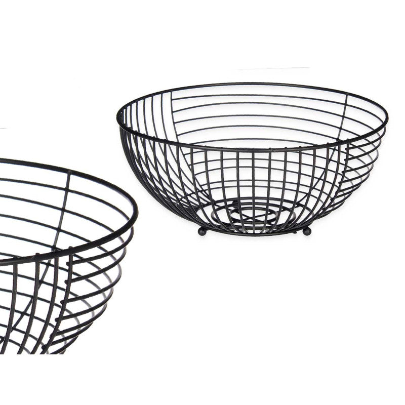 Fruit Basket Rnd Black Metal