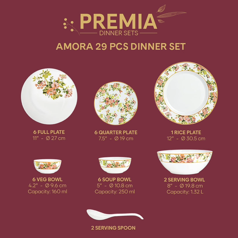 Glass Dinnerware Set 29pc Amora