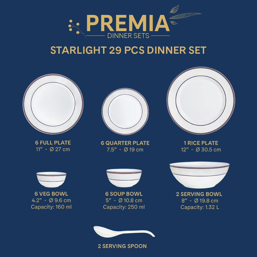 Glass Dinnerware Set 29pc Orion