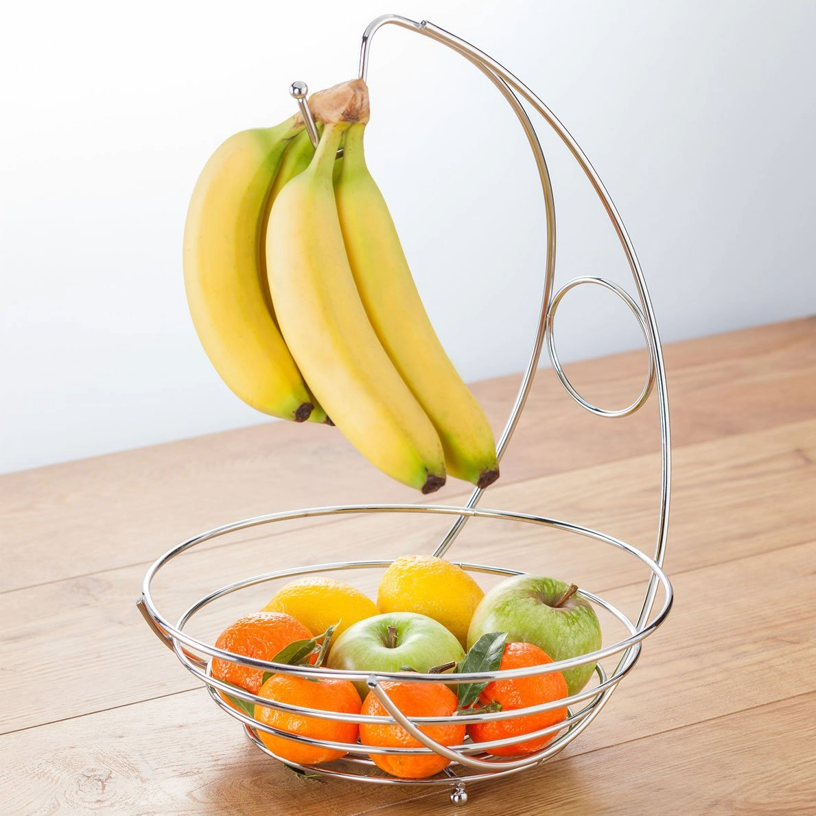 Metal Fruit Basket Chrome w/hook