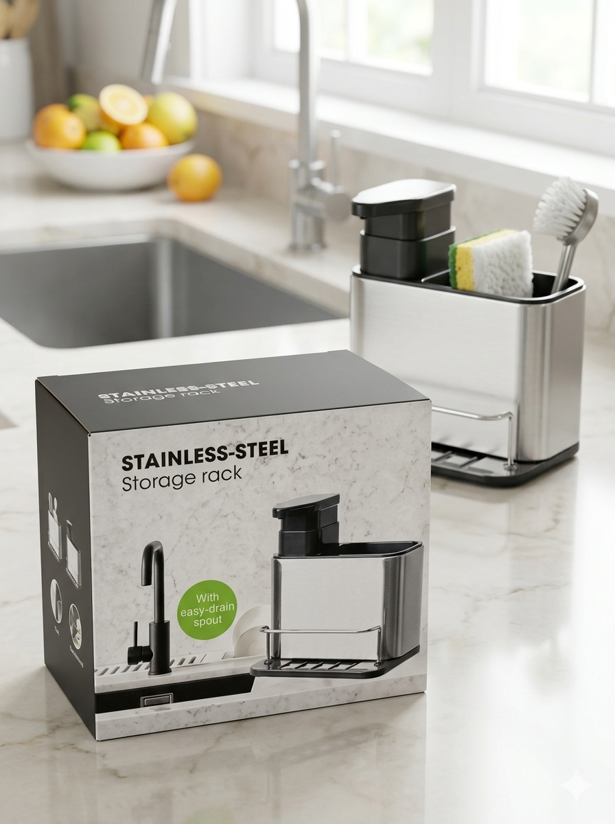 Metal Kitchen Storage Rack with Pump S/Stl