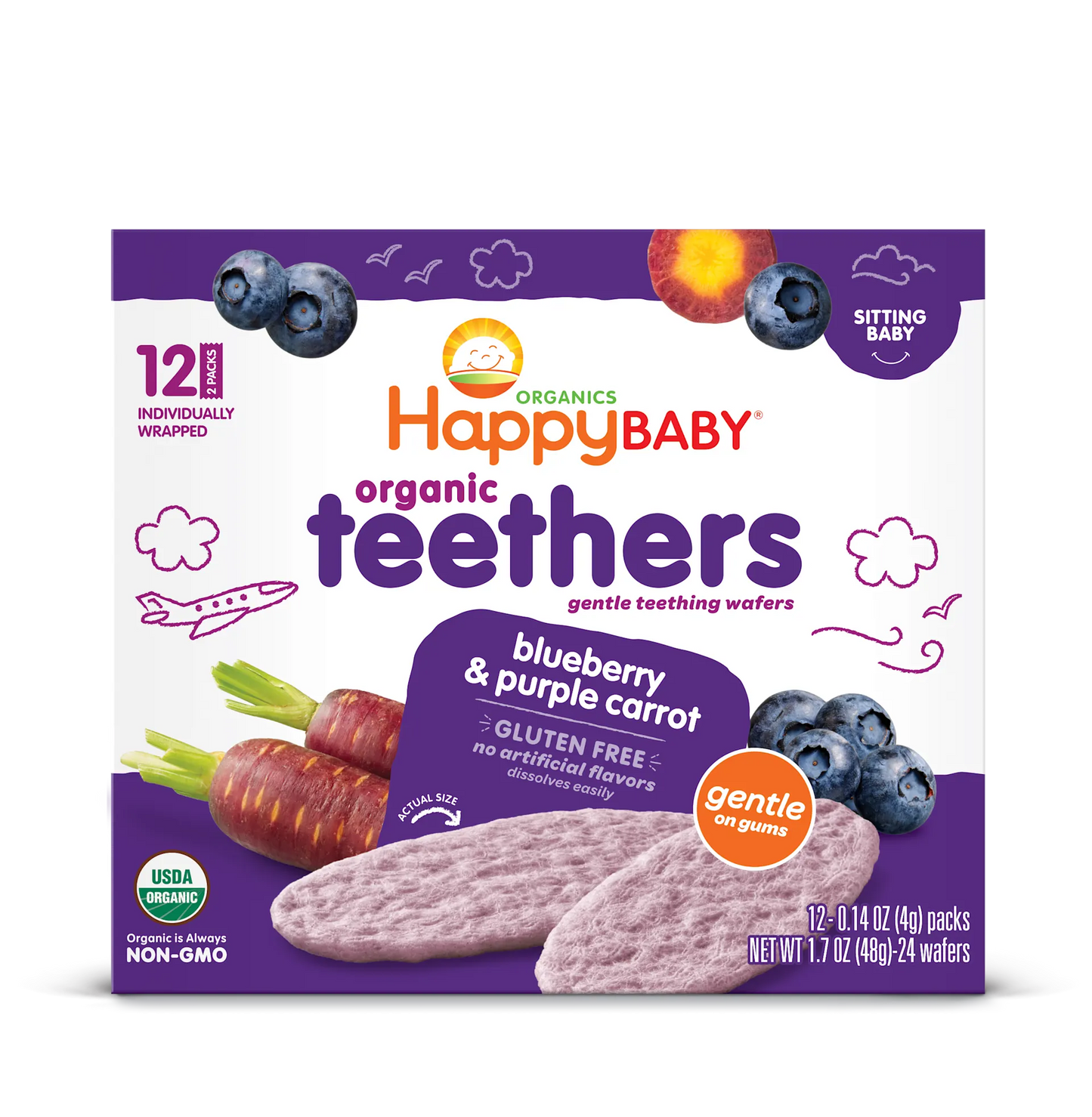 OHB Teethers Bluebrry Carr 12pk