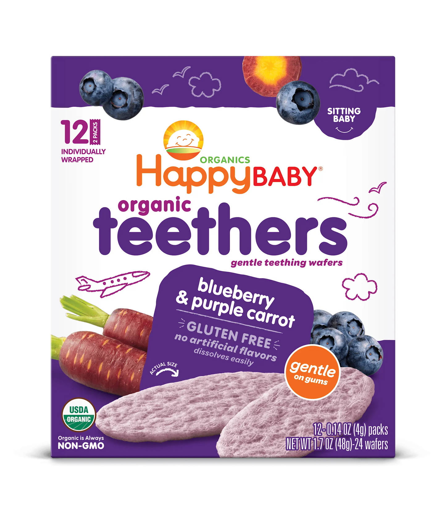 OHB Teethers Bluebrry Carr 12pk