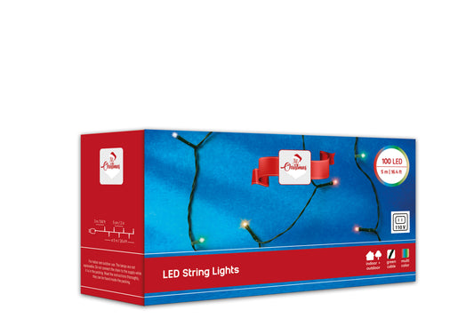 Budget String 100 LED Light Multi