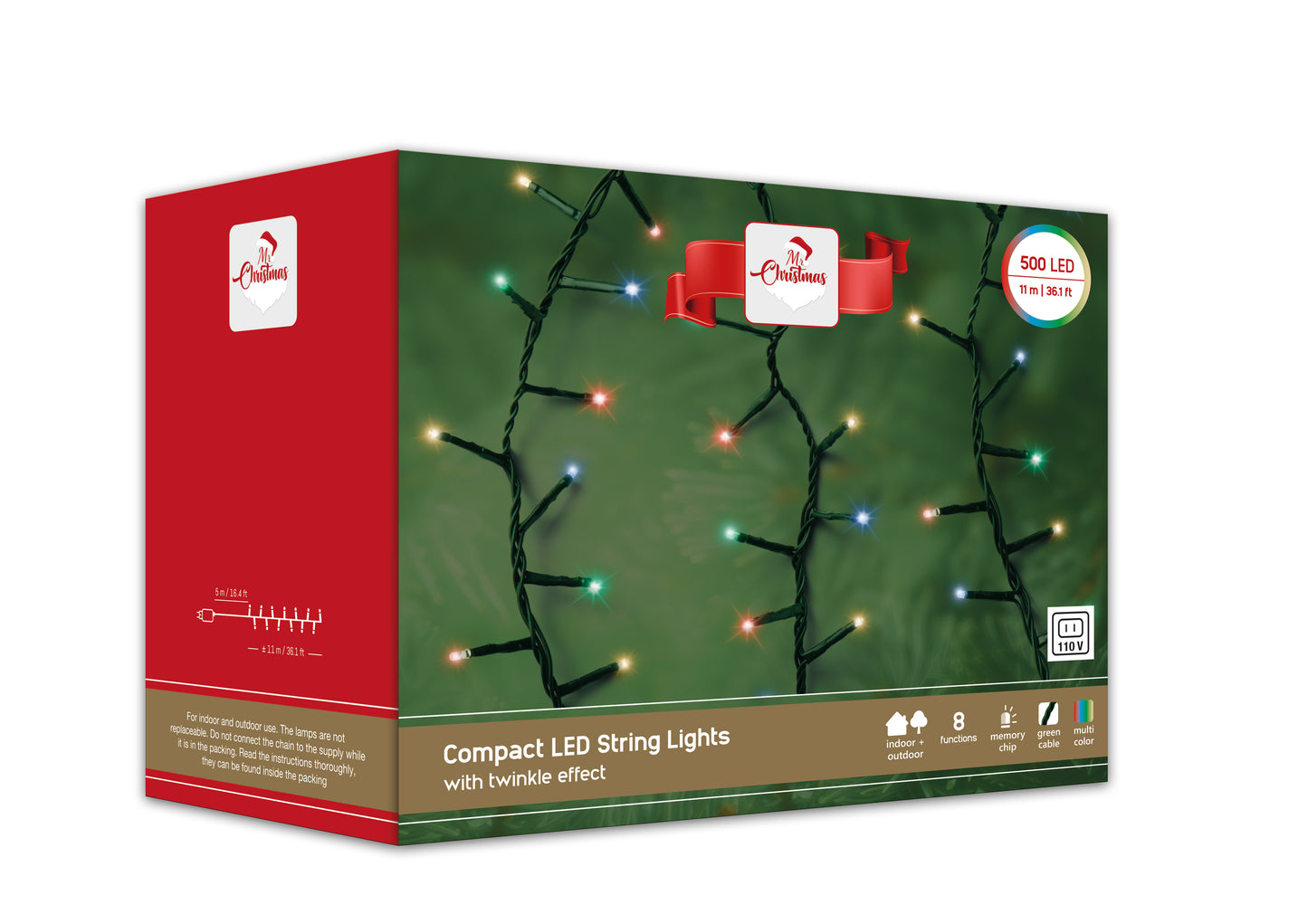 Comp String 500 Light Multi 110v