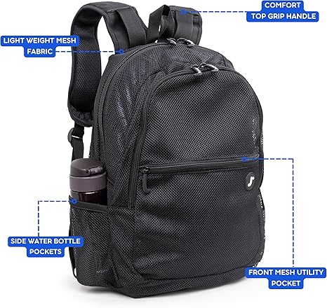 J World Mesh Backpack Black 18in