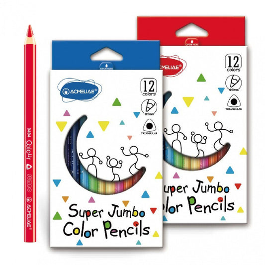 Triag S/Jumbo Clr Pencil 12ct