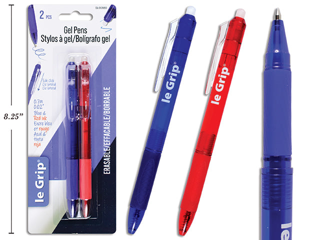 le Grip Erasable Gel Pens 2pk