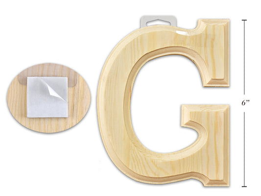 Natural Wood Letter G 6in