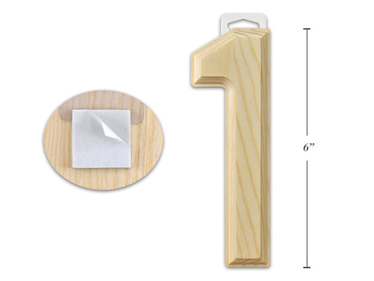 Natural Wood Number 1 6in