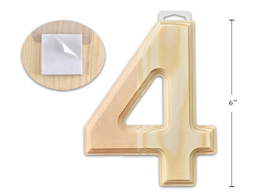 Natural Wood Number 4 6in