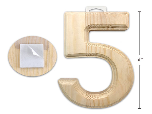 Natural Wood Number 5 6in