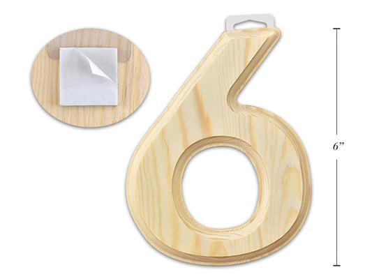 Natural Wood Number 6 6in