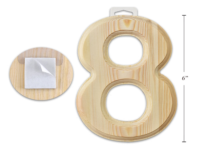 Natural Wood Number 8 6in