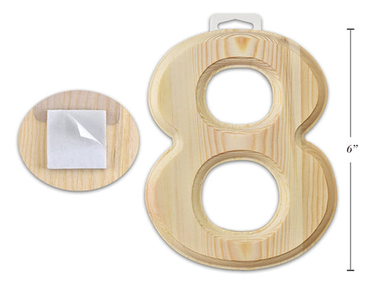 Natural Wood Number 8 6in