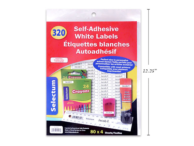 SelfAdhesive White Label 320pc