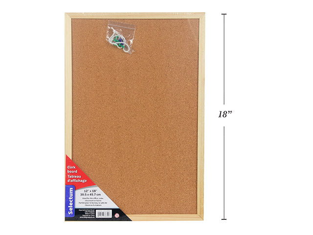 Corkboard Wood Frame 12x18in