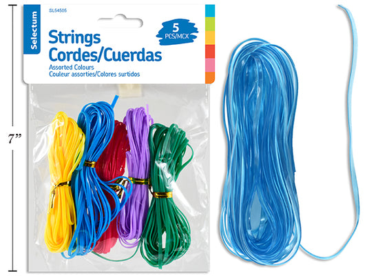 Coloured Strings 5pc Asst