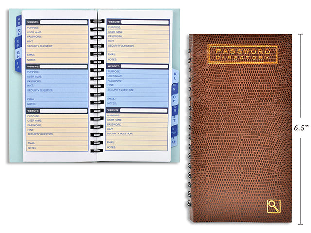 Password Directory Notebook