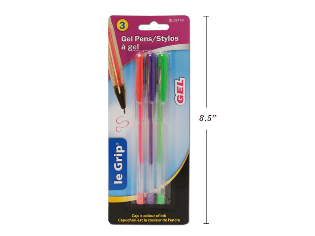 le Grip Neon Gel Pens 3pk