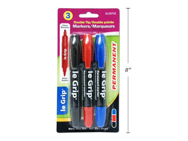 DoubleTip Permanent Marker 3pk