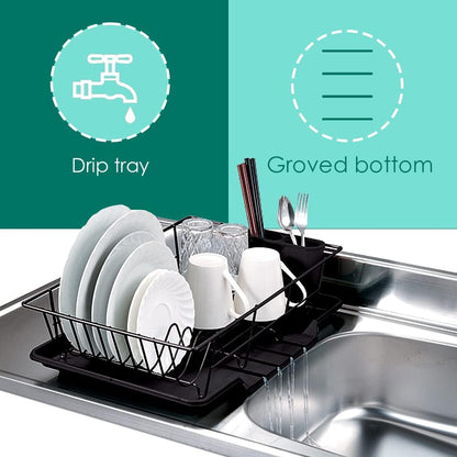 HB Dish Drainer 3pc Set Blk