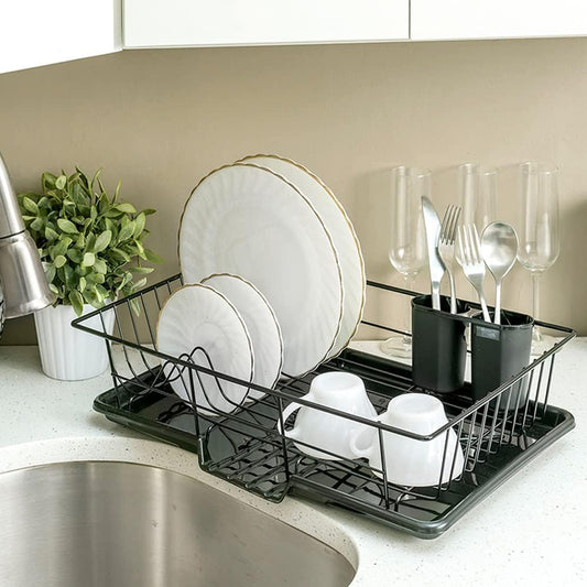 HB Dish Drainer 3pc Set Blk