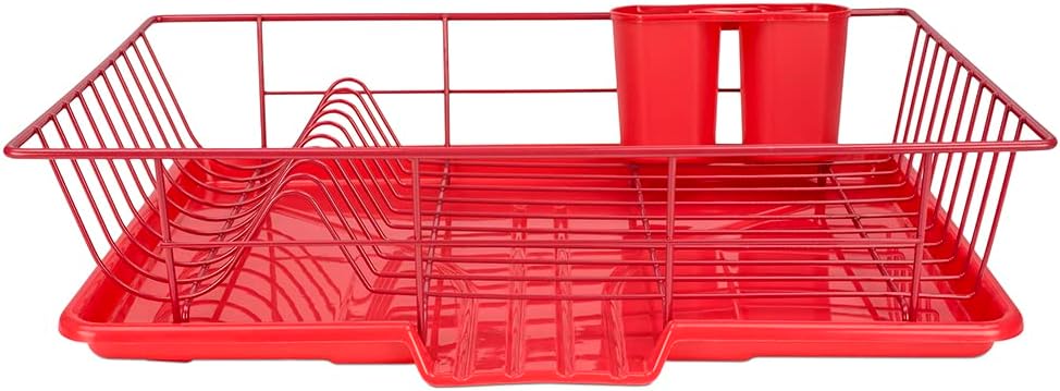 HB Dish Drainer Set 3pc Red