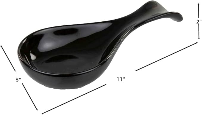 Ceramic Spoon Rest Blk