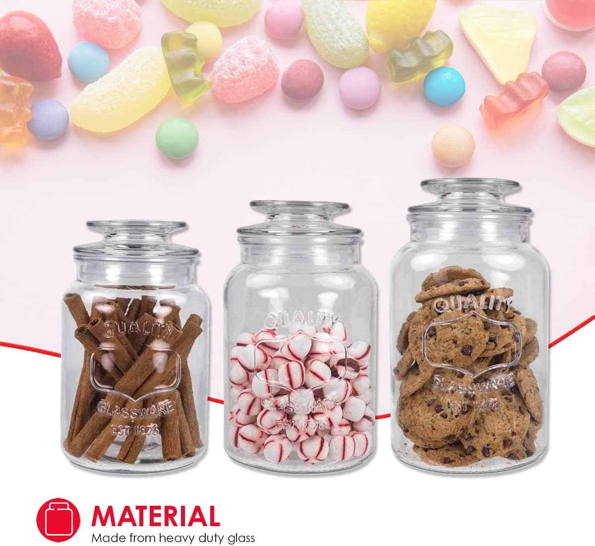 HmBsc Glass Canister Set 3pc