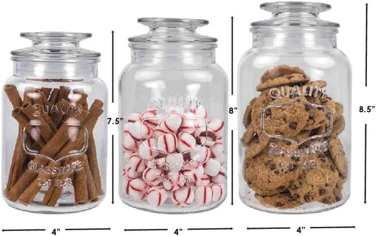 HmBsc Glass Canister Set 3pc