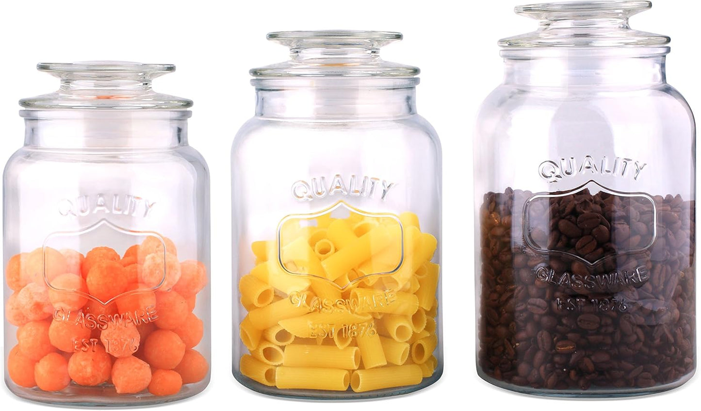 HmBsc Glass Canister Set 3pc