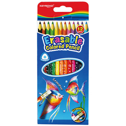 KeyRoad Erase Clr Pencil 12pk