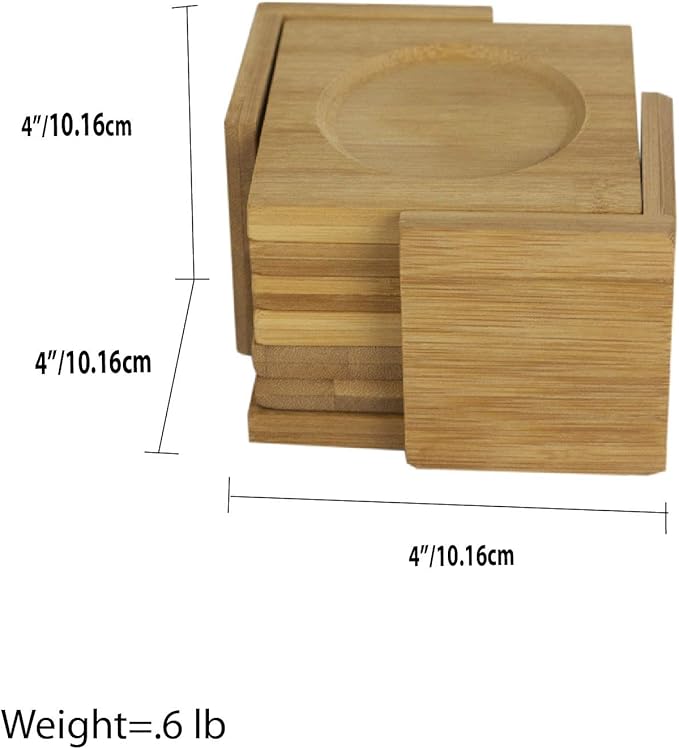 Bamboo Coaster 6pcs sq