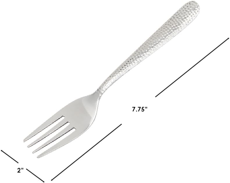 Hammered Salad Fork Set SS 4pc