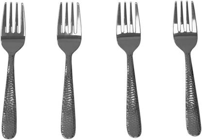 Hammered Salad Fork Set SS 4pc
