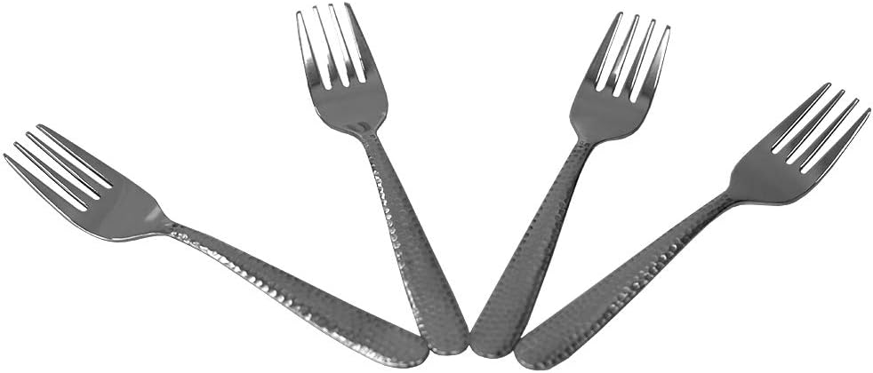 Hammered Salad Fork Set SS 4pc