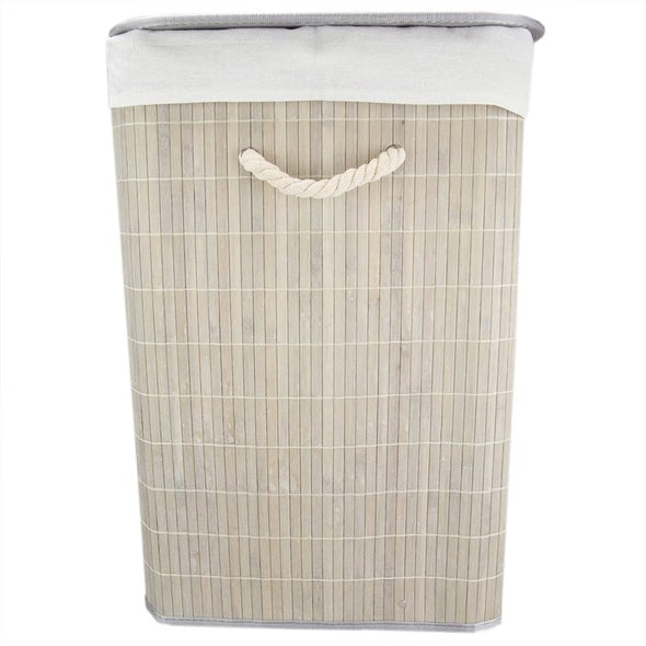 Folding Bamboo Hamper Rect Gry