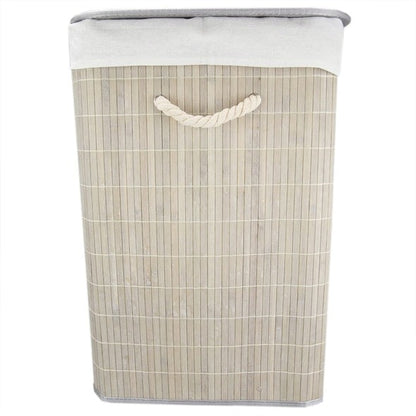 Folding Bamboo Hamper Rect Gry