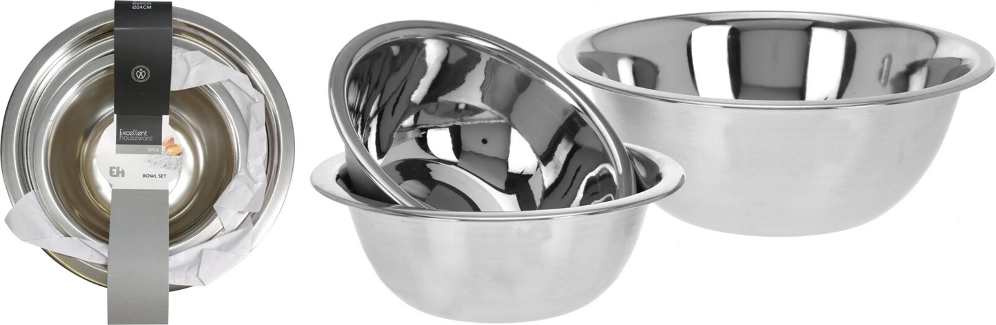 Deep Mixing Bowl 3pc Set SS