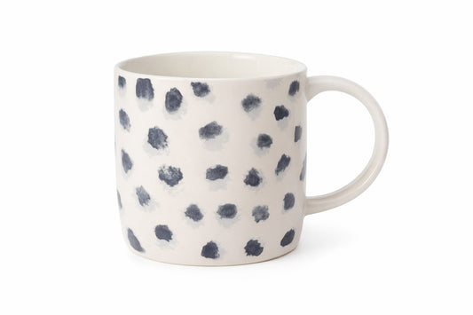 Coffee Mug Blue Polka Dots 12oz