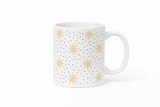 Mug Cmas Design Wht Gold Asst