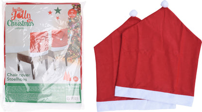 HJ Christmas Hat Chair Cover 2pc