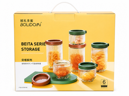 Glass Storage Jar 6pc Sets