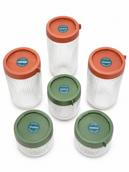 Glass Storage Jar 6pc Sets