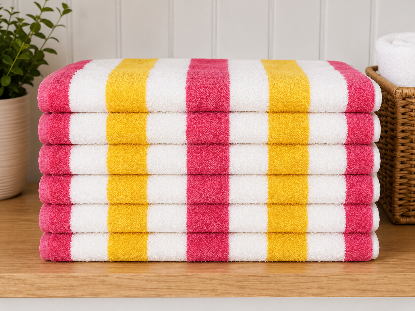 Cabana Beach Towel Red/Yellow Stripe