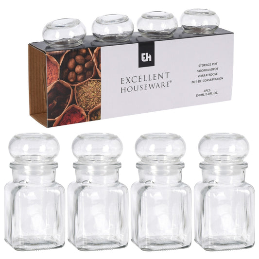 EH Storage Jars Glass 4pcs set